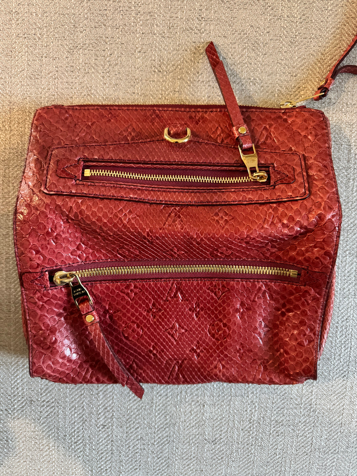 VERY RARE Louis Vuitton Pétillante Burgundy Exotic Python Clutch - Rare find Collector's Item