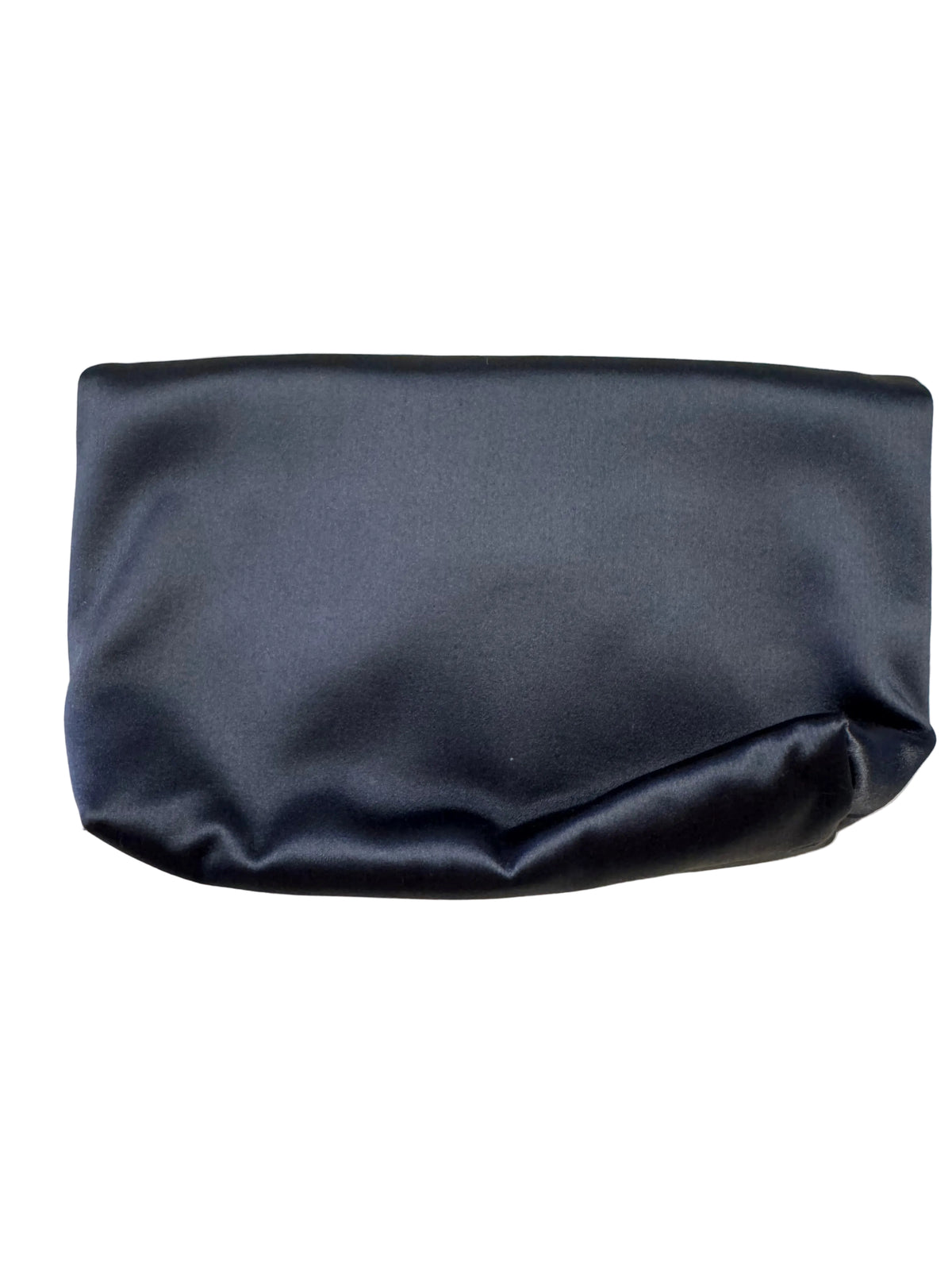 Burberry Grey Silk Satin Clutch featuring a large gold-tone safety pin embellished with crystals - additional view 2