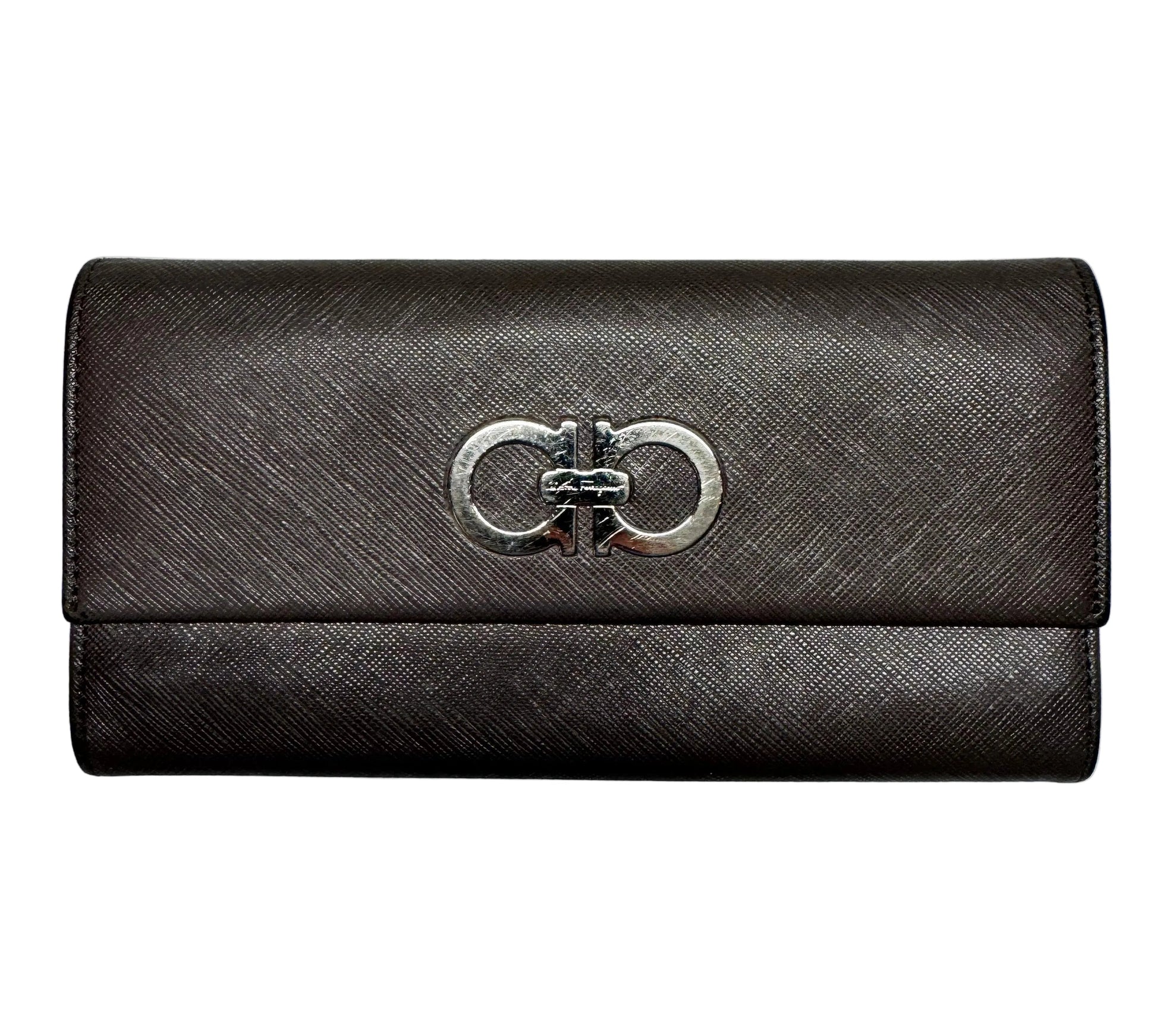 Salvatore Ferragamo Double Gancini Leather Continental Wallet