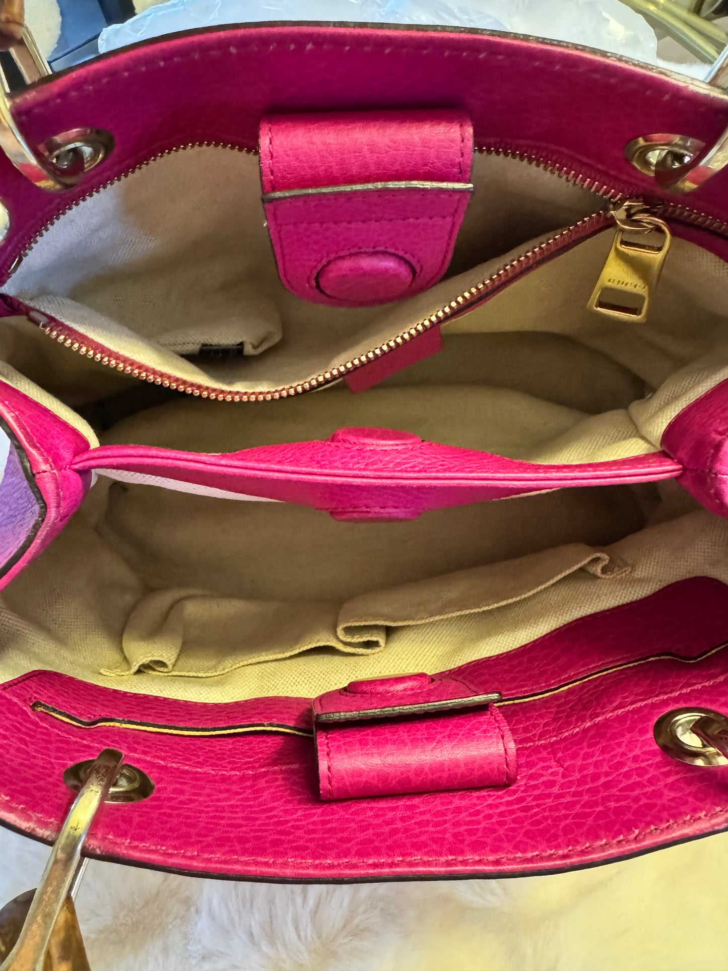 Vintage Gucci Small Calfskin Bamboo Shopper Satchel - additional view 11