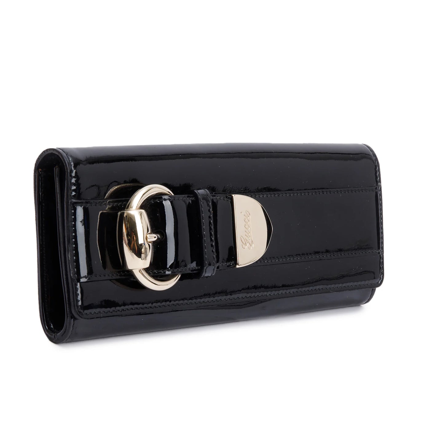 Gucci Black Patent Leather Romy Clutch - additional view 2