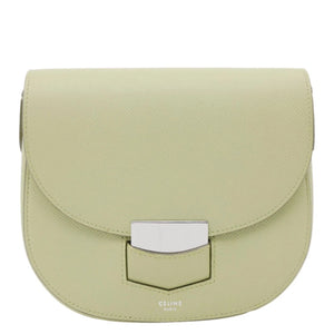 Céline Trotteur Shoulder Bag – Sage Green Leather With Crossbody Strap