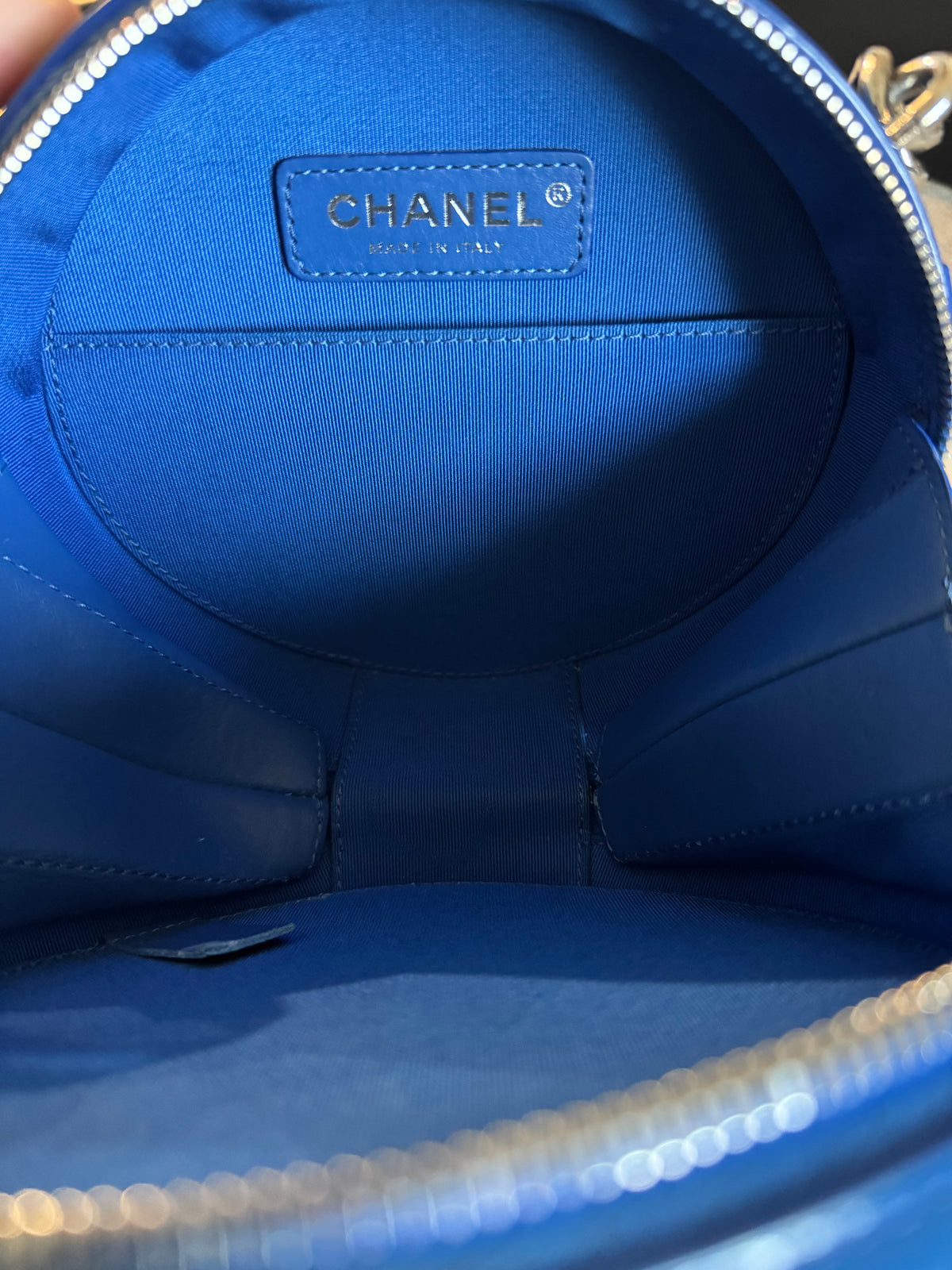 Chanel Round As Earth Bag With Box and Dust Bag- Blue