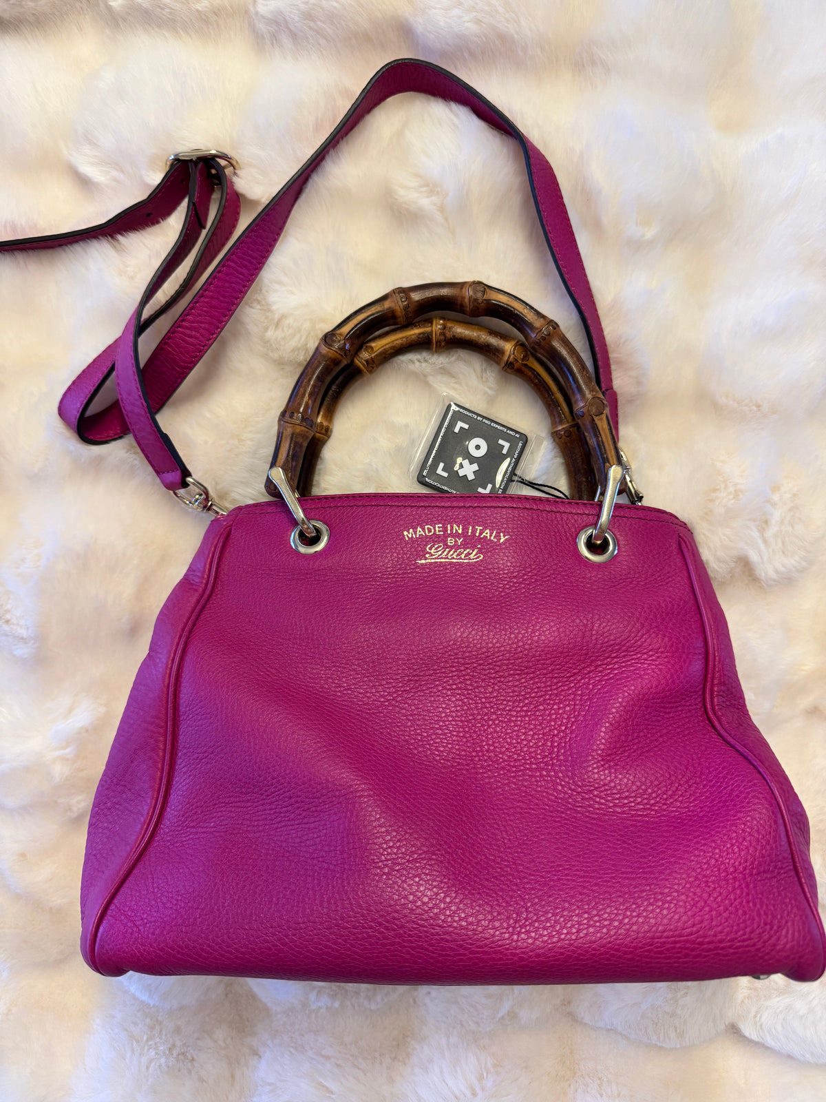 Vintage Gucci Small Calfskin Bamboo Shopper Satchel - additional view 9