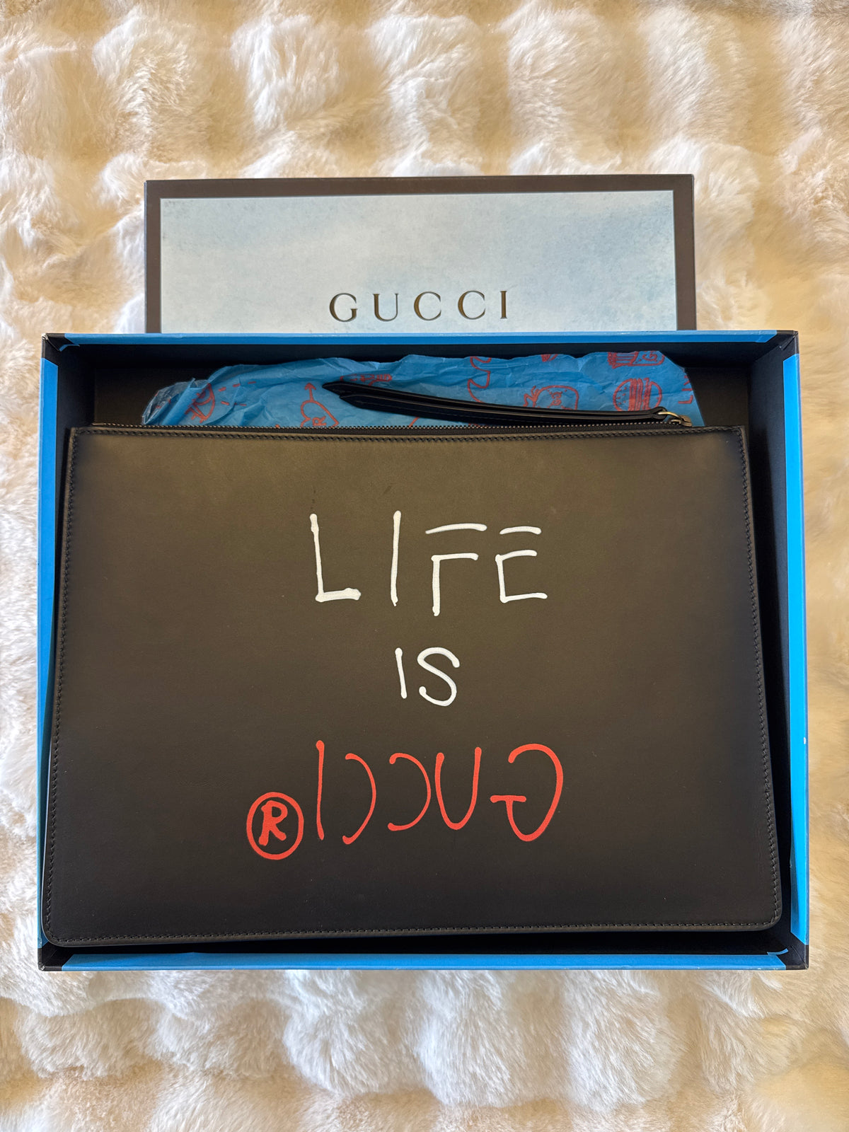Life is Gucci Pouch with Box