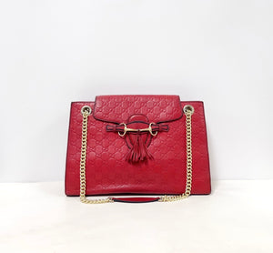 Gucci Guccissima Embossed Emily Chain Shoulder Bag