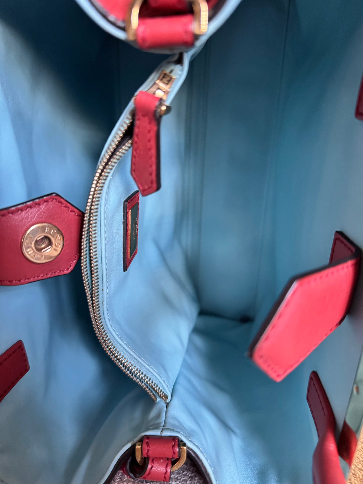 Fendi 2Jours Handbag Red Leather