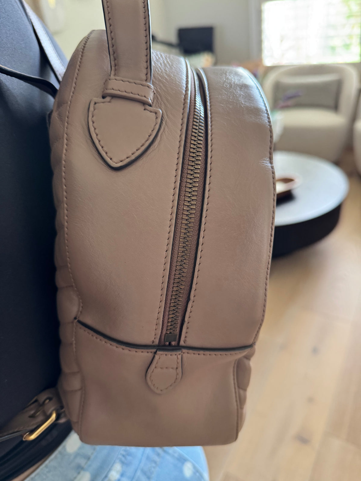 Gucci GG Marmont Matelassé Mini Backpack in Taupe Leather