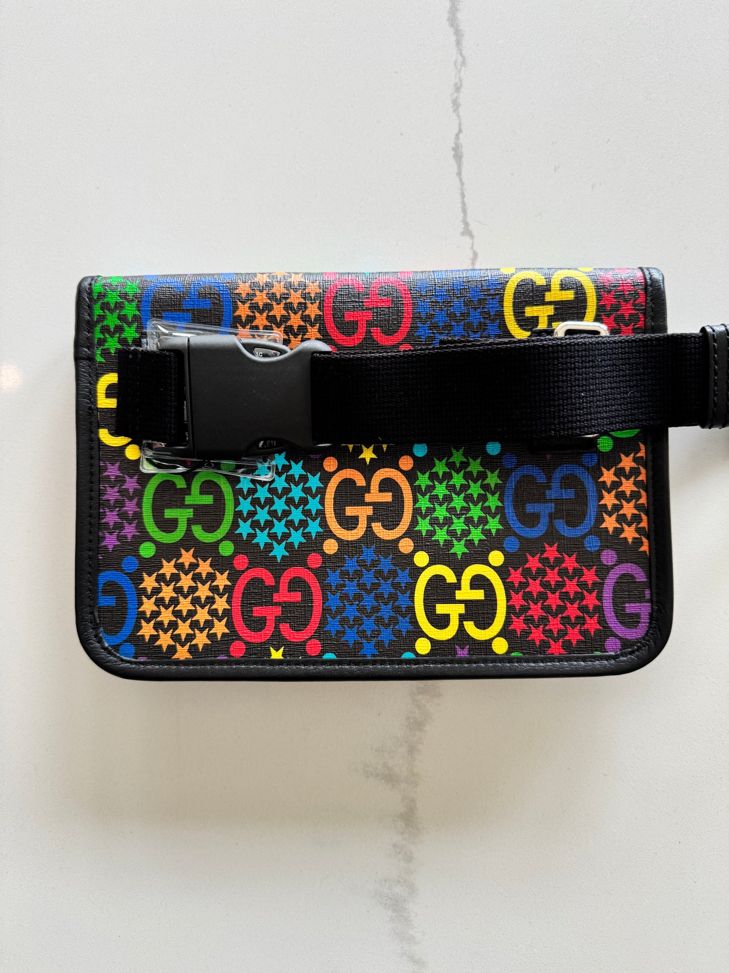 Gucci Psychedelic Print GG Coated Canvas Belt Bag
