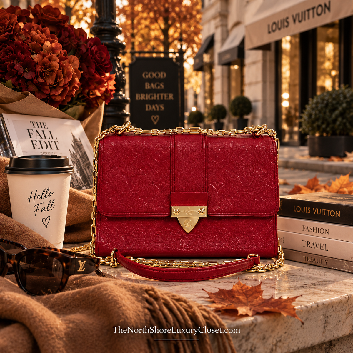 Louis Vuitton Scarlet Monogram Empreinte Leather Saint Sulpice PM bag
