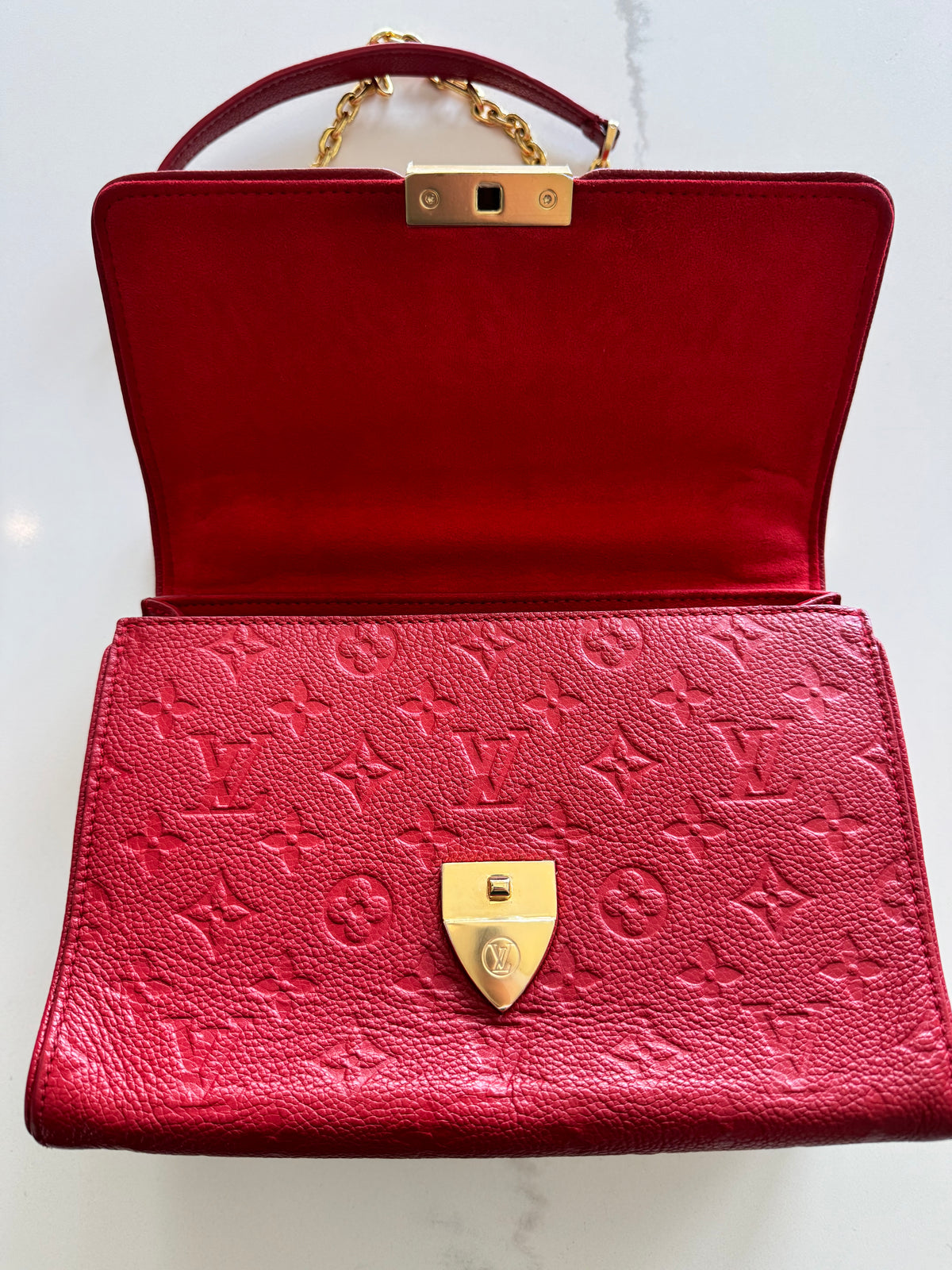 Louis Vuitton Scarlet Monogram Empreinte Leather Saint Sulpice PM bag