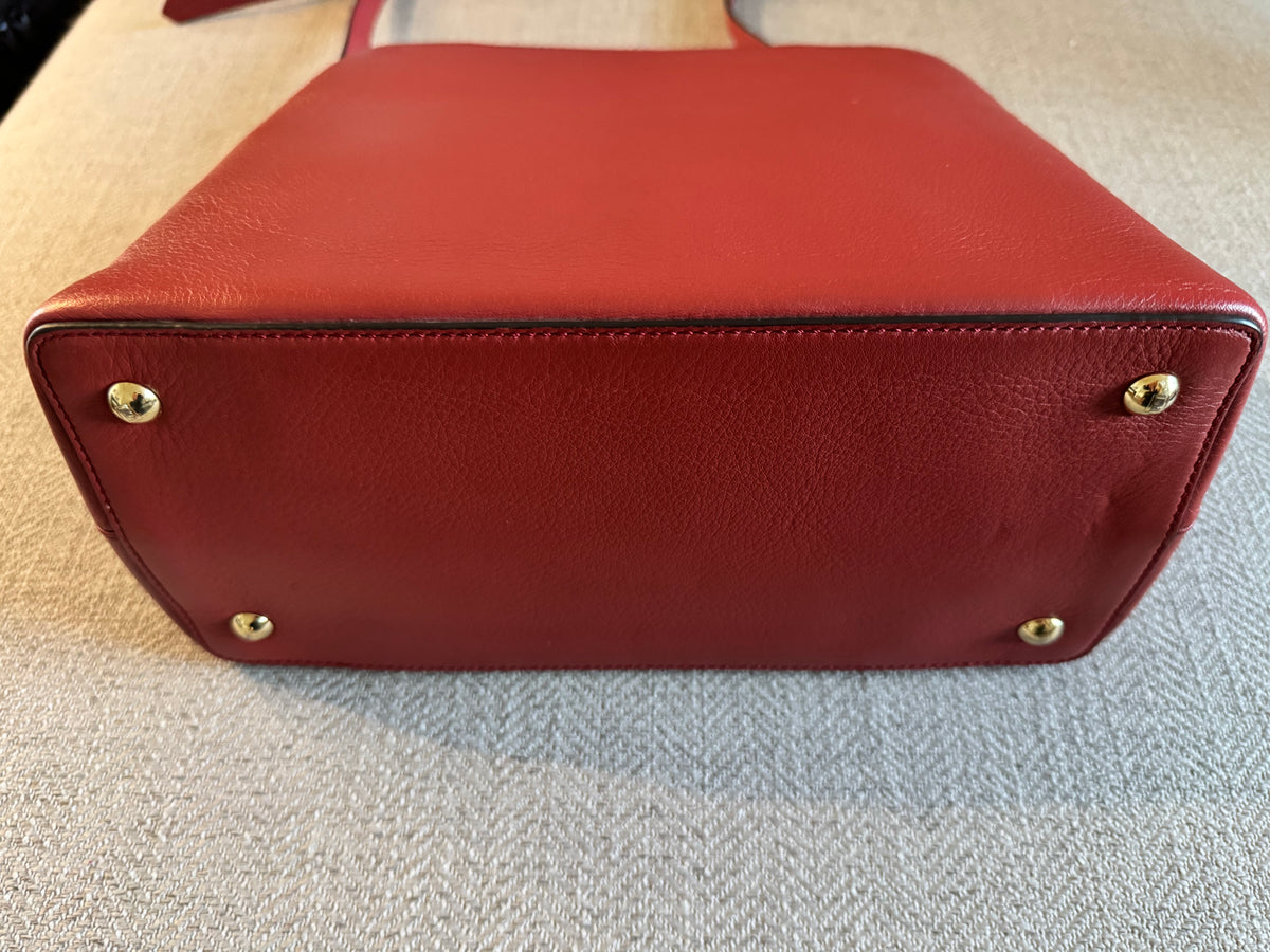 Fendi 2Jours Handbag Red Leather