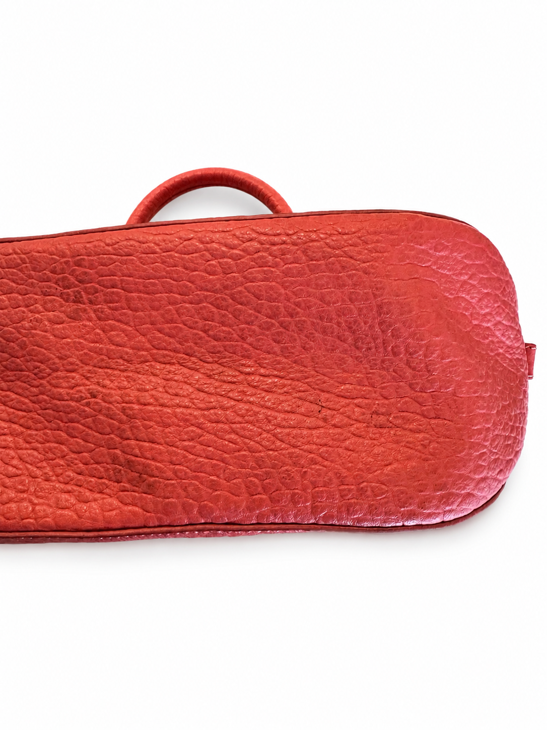 Burberry Textured Leather Convertible Bowling Satchel – Coral Pink
