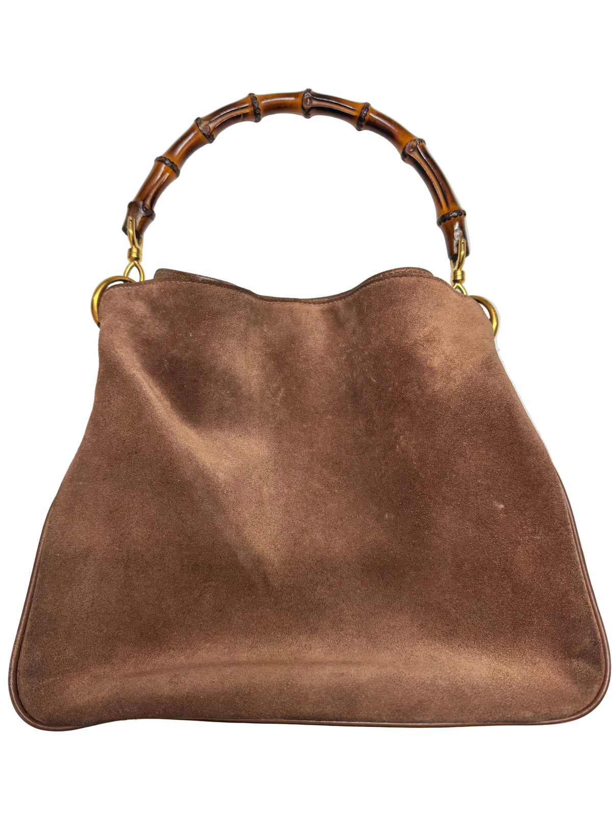 Vintage Gucci Bamboo Suede Hobo Bag