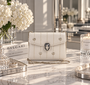 Bvlgari Serpenti Forever Stars Embellished Shoulder Bag – Ivory