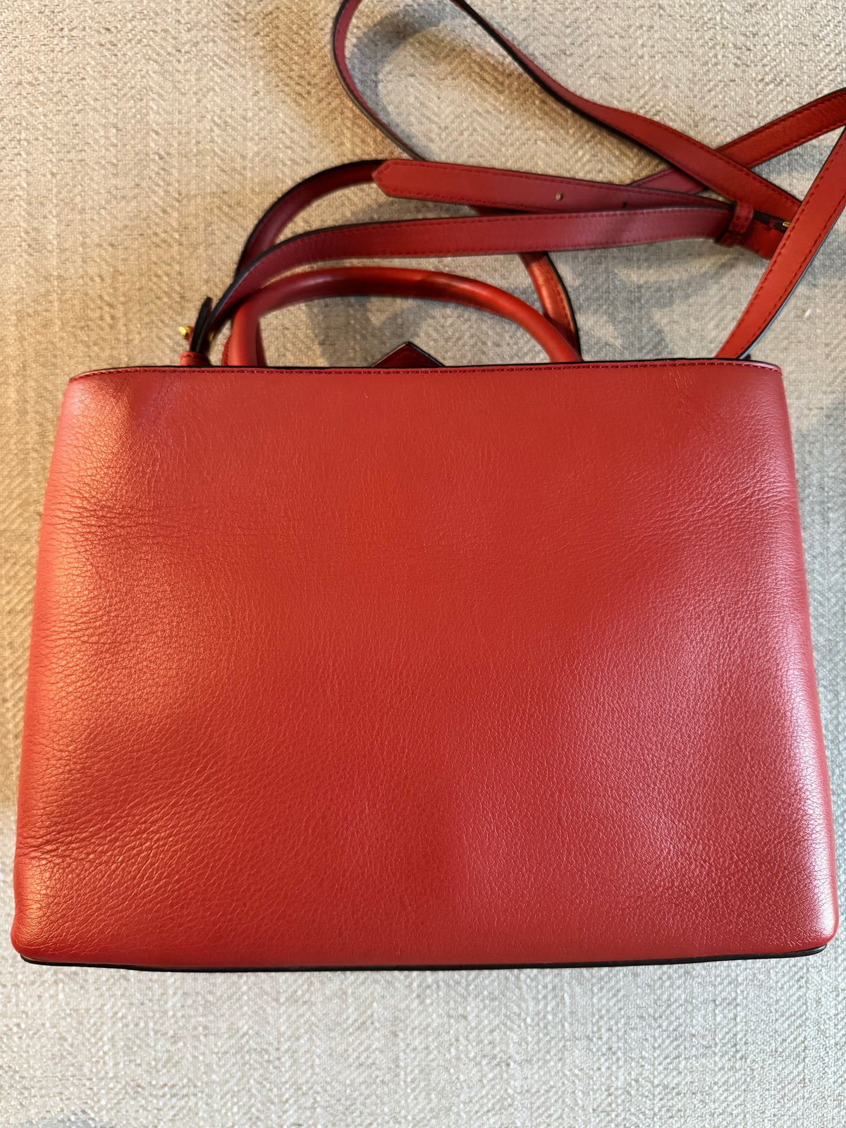 Fendi 2Jours Handbag Red Leather