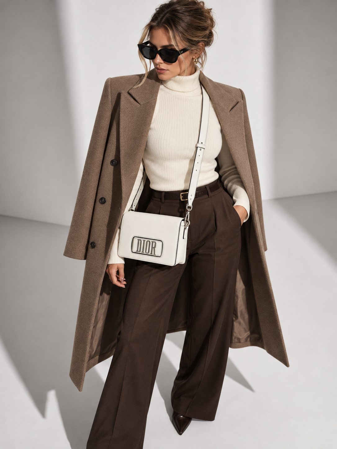 Christian Dior  Medium Dio(r)evolution Shoulder Bag Crossbody in White Leather