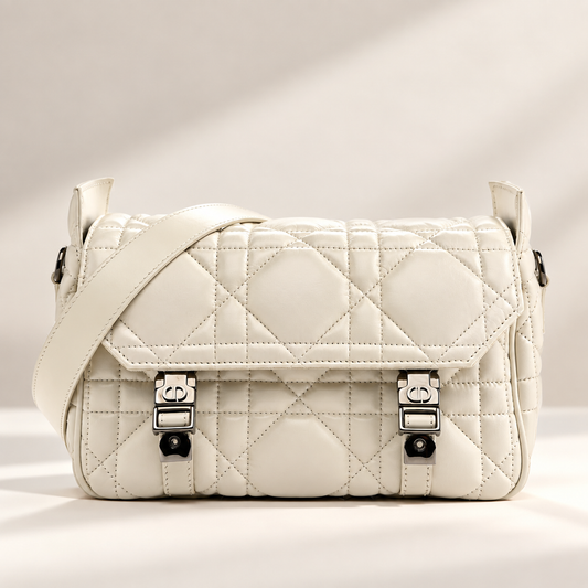 Christian Dior White Diorcamp Shoulder Bag