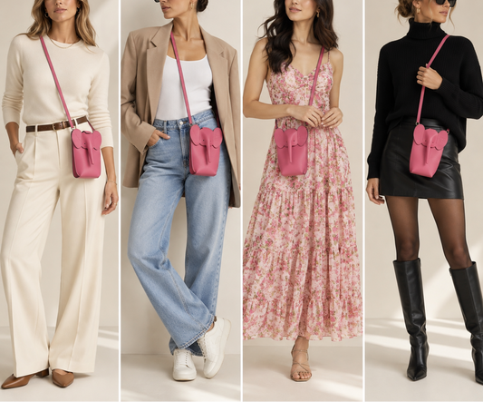 Loewe Elephant Pocket in Classic Calfskin Leather - Pink