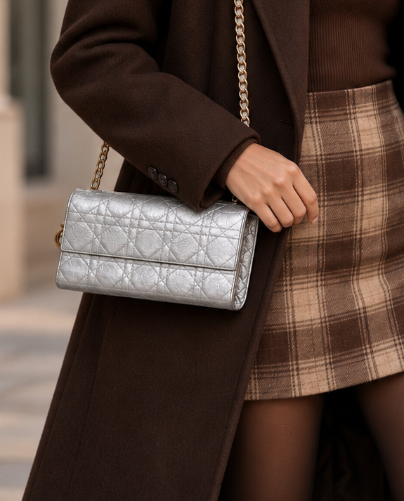 Dior Cannage Crossbody Wallet on Chain