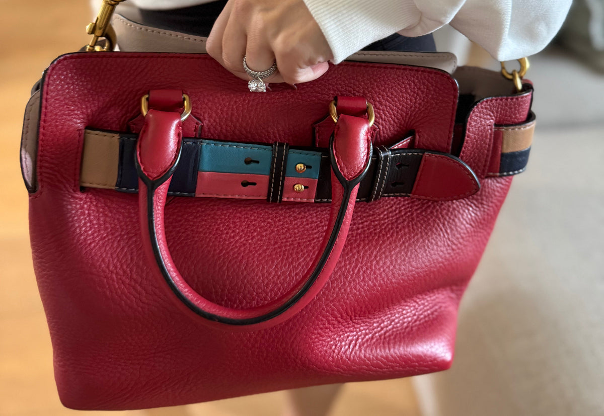 Burberry "The Belt" Tote Bag Red