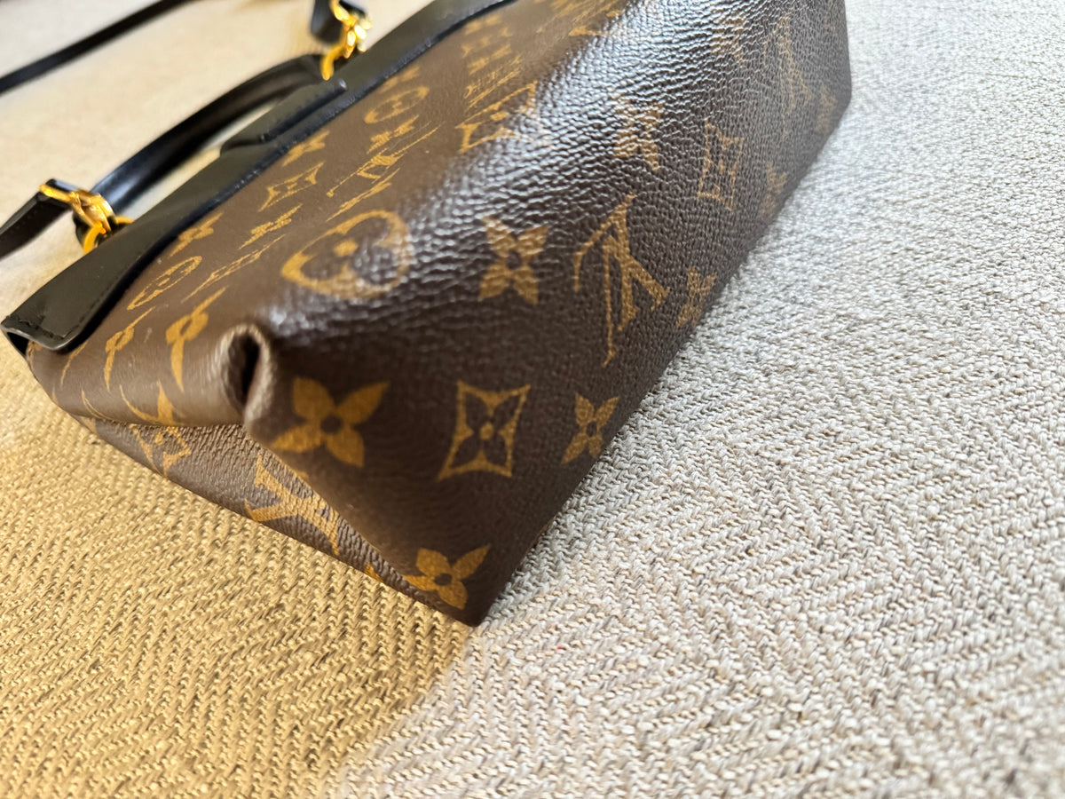 Louis Vuitton Locky BB Monogram Canvas & Black Leather Top Handle Crossbody Bag