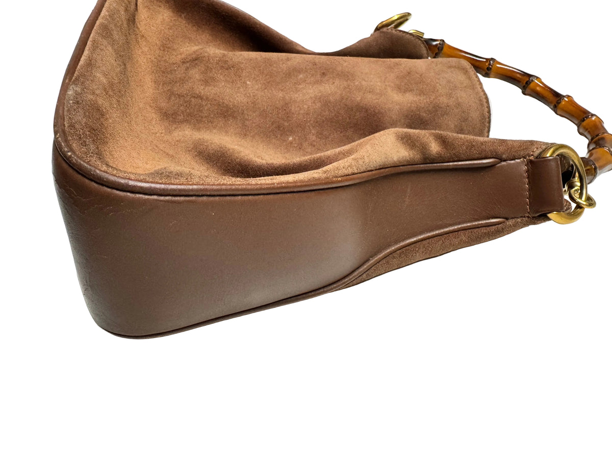 Vintage Gucci Bamboo Suede Hobo Bag - additional view 3