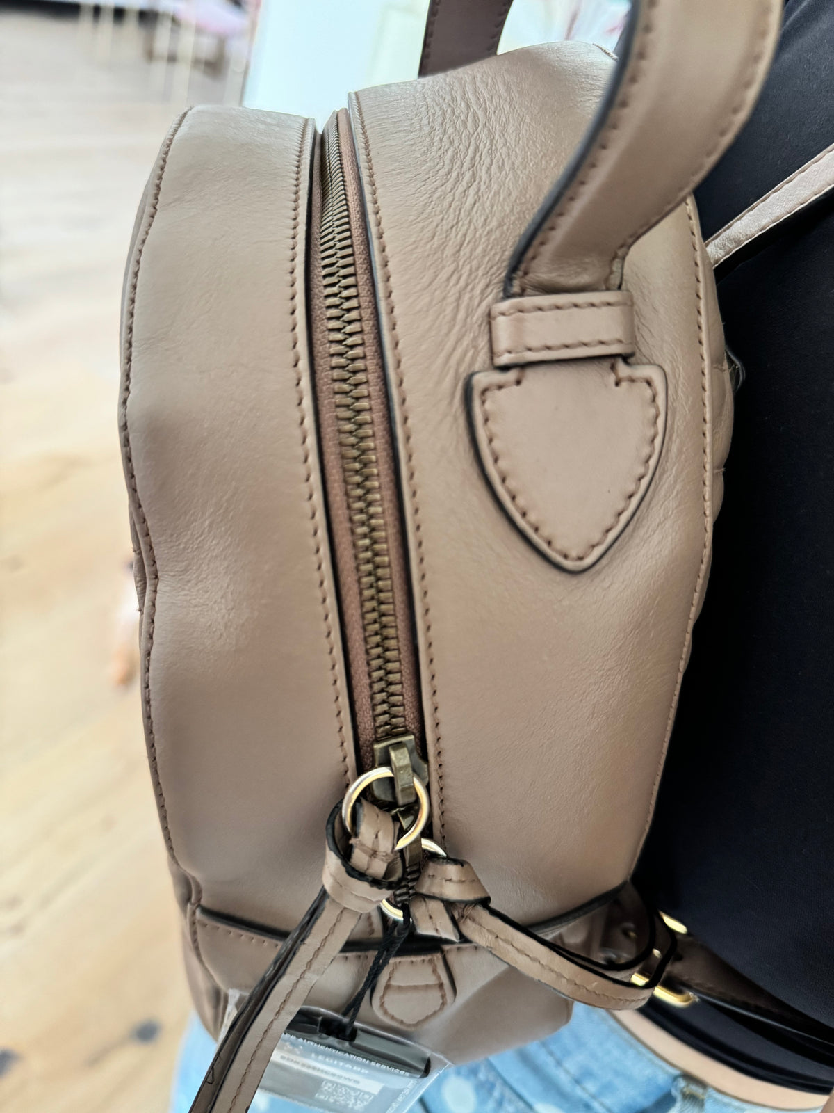 Gucci GG Marmont Matelassé Mini Backpack in Taupe Leather