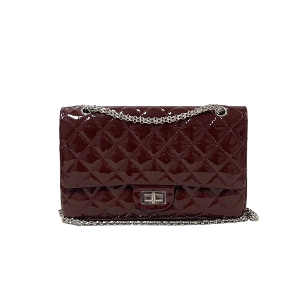 Chanel 2.55 Reissue Double-Flap Shoulder Bag – Burgundy Patent Leather