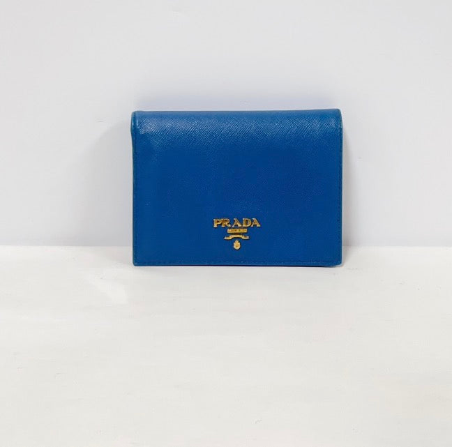 Prada Saffiano compact snap bifold wallet