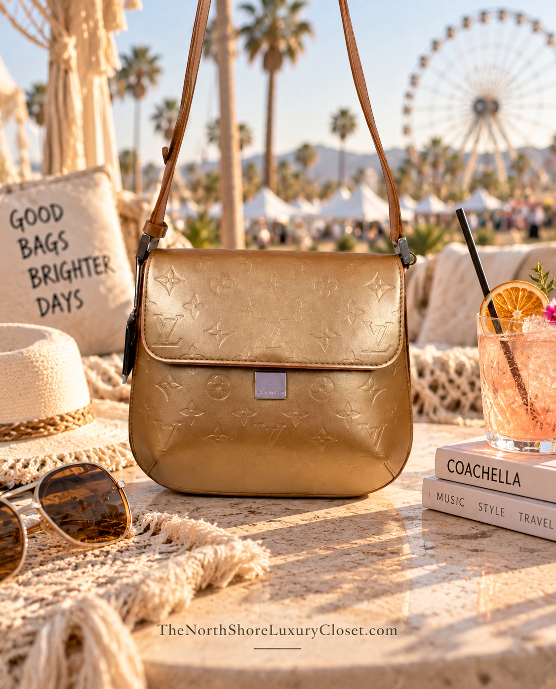 2003 Vintage Y2K Louis Vuitton Webster Street – Metallic Gold