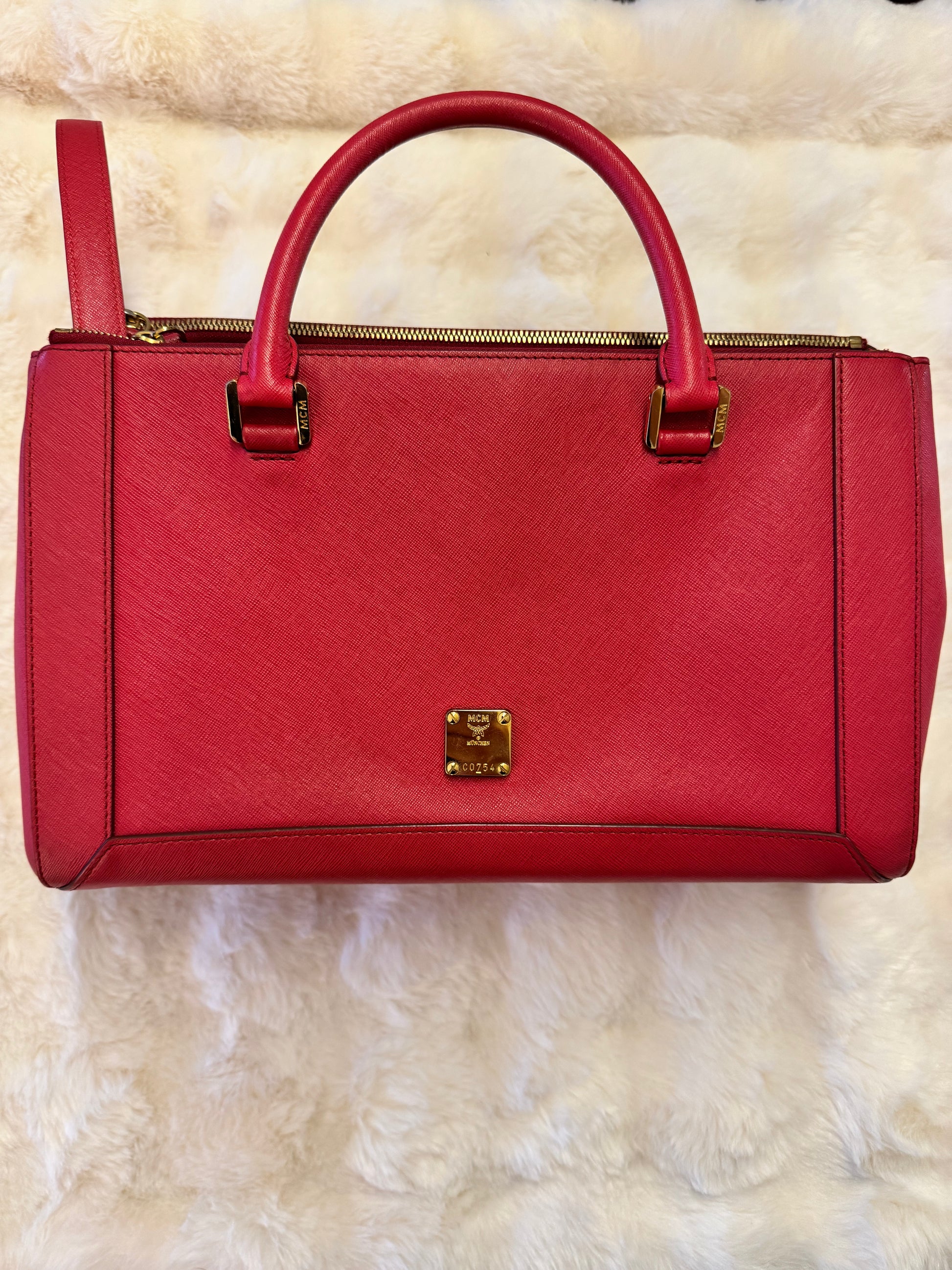 MCM Saffiano Leather Double Zip Tote Bag - additional view 2