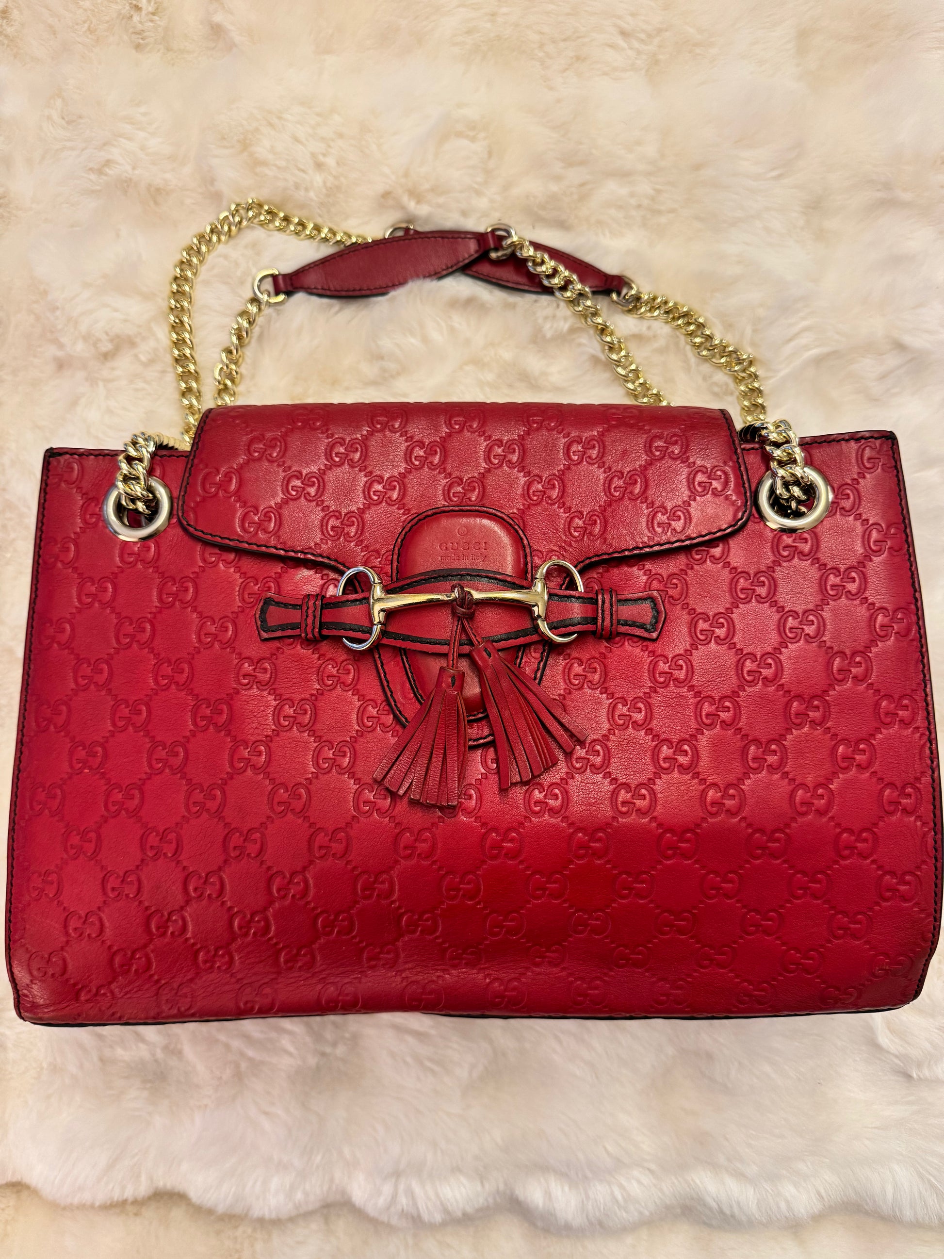 Gucci Guccissima Embossed Emily Chain Shoulder Bag - additional view 2