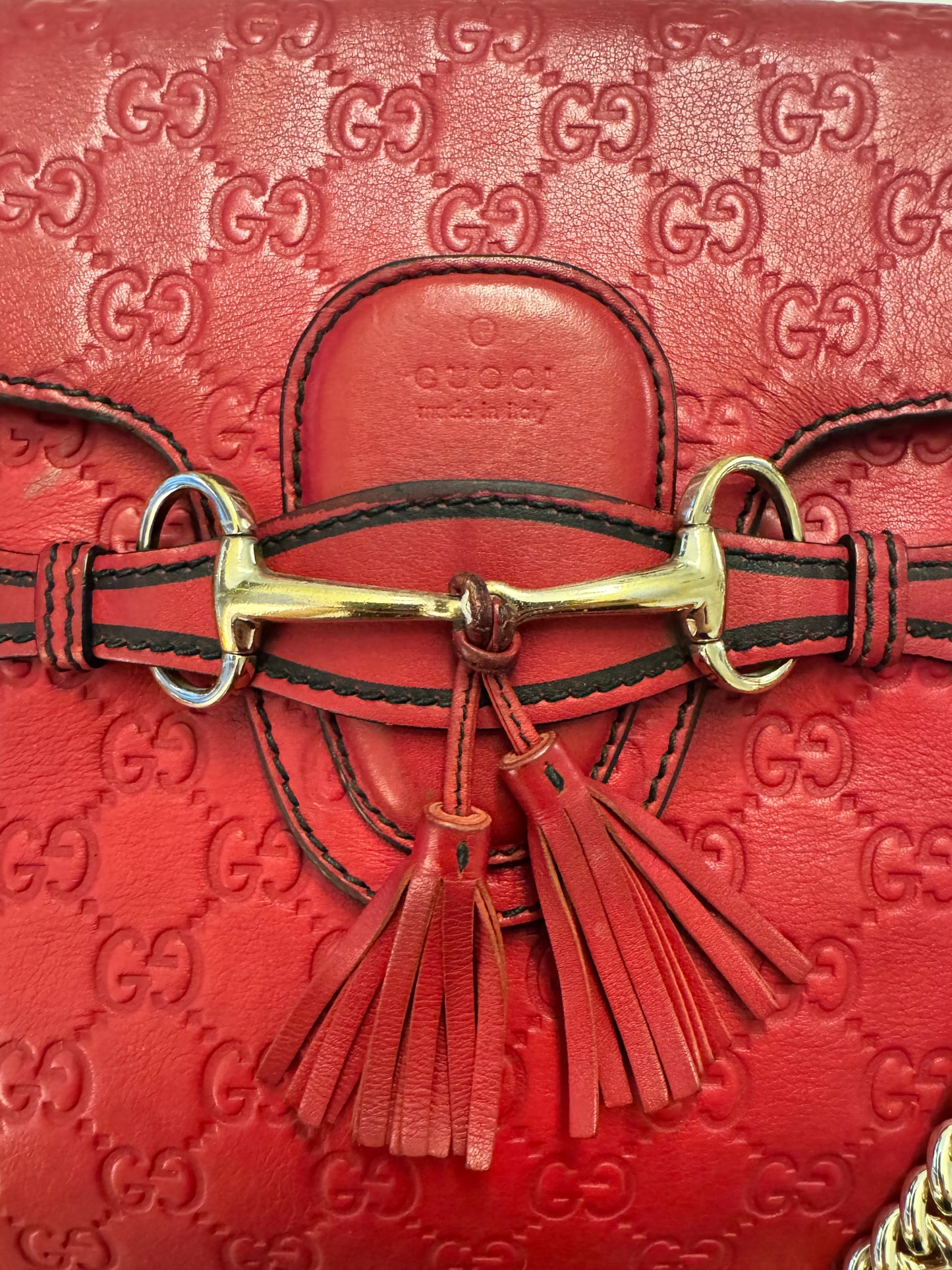 Gucci Guccissima Embossed Emily Chain Shoulder Bag - additional view 7