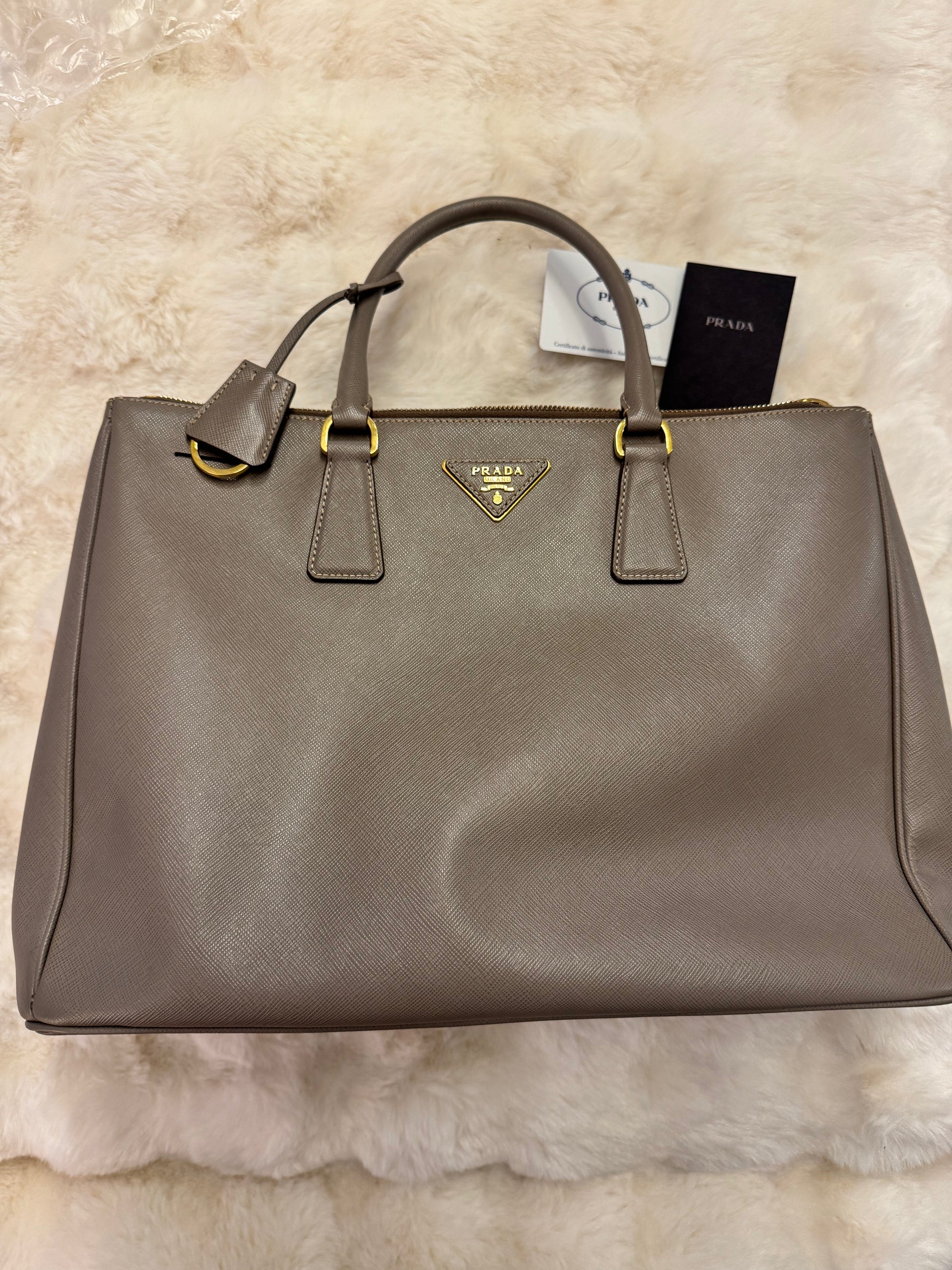 Prada Gray Saffiano Leather Tote Bag - additional view 2