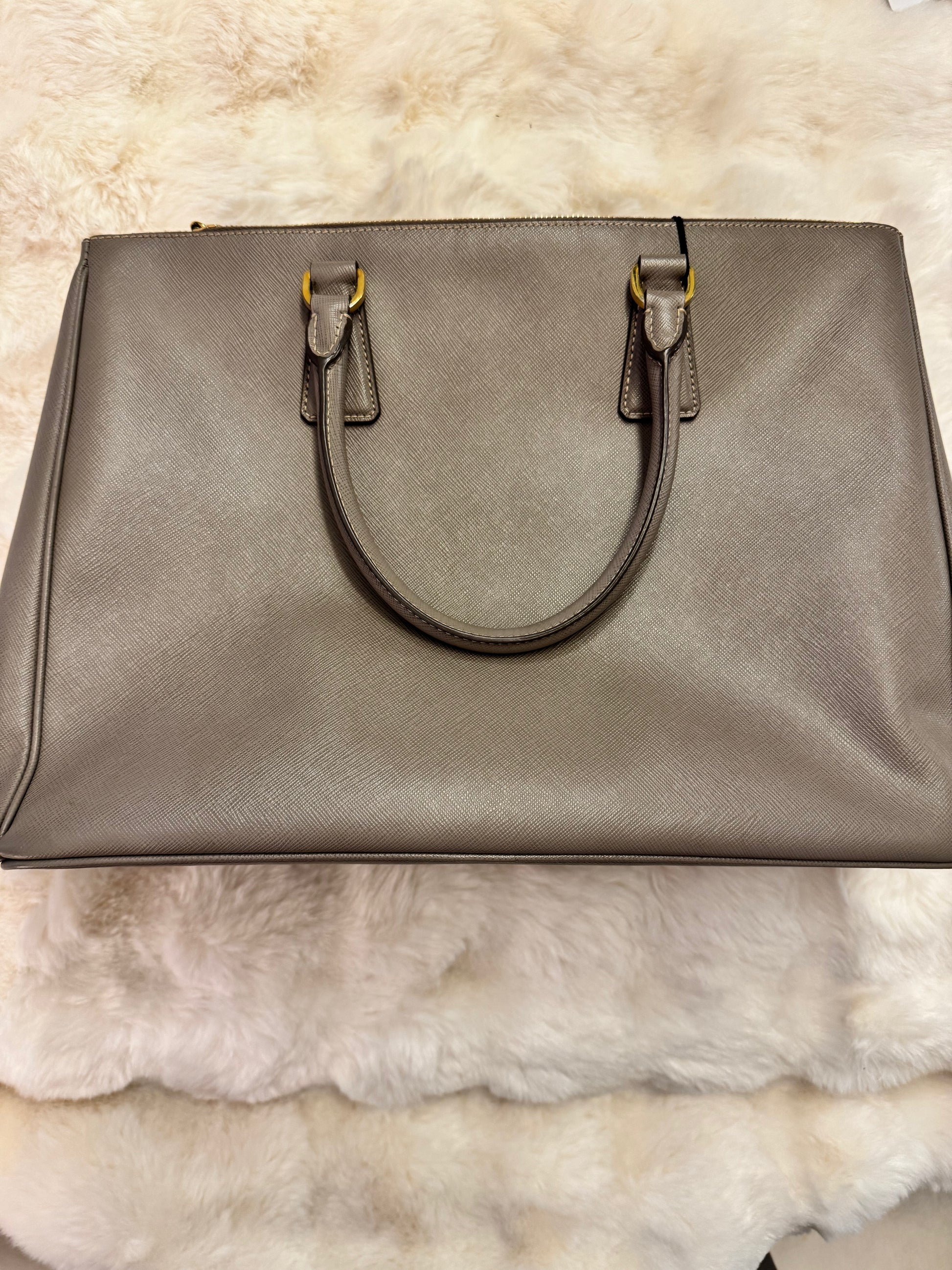 Prada Gray Saffiano Leather Tote Bag - additional view 3