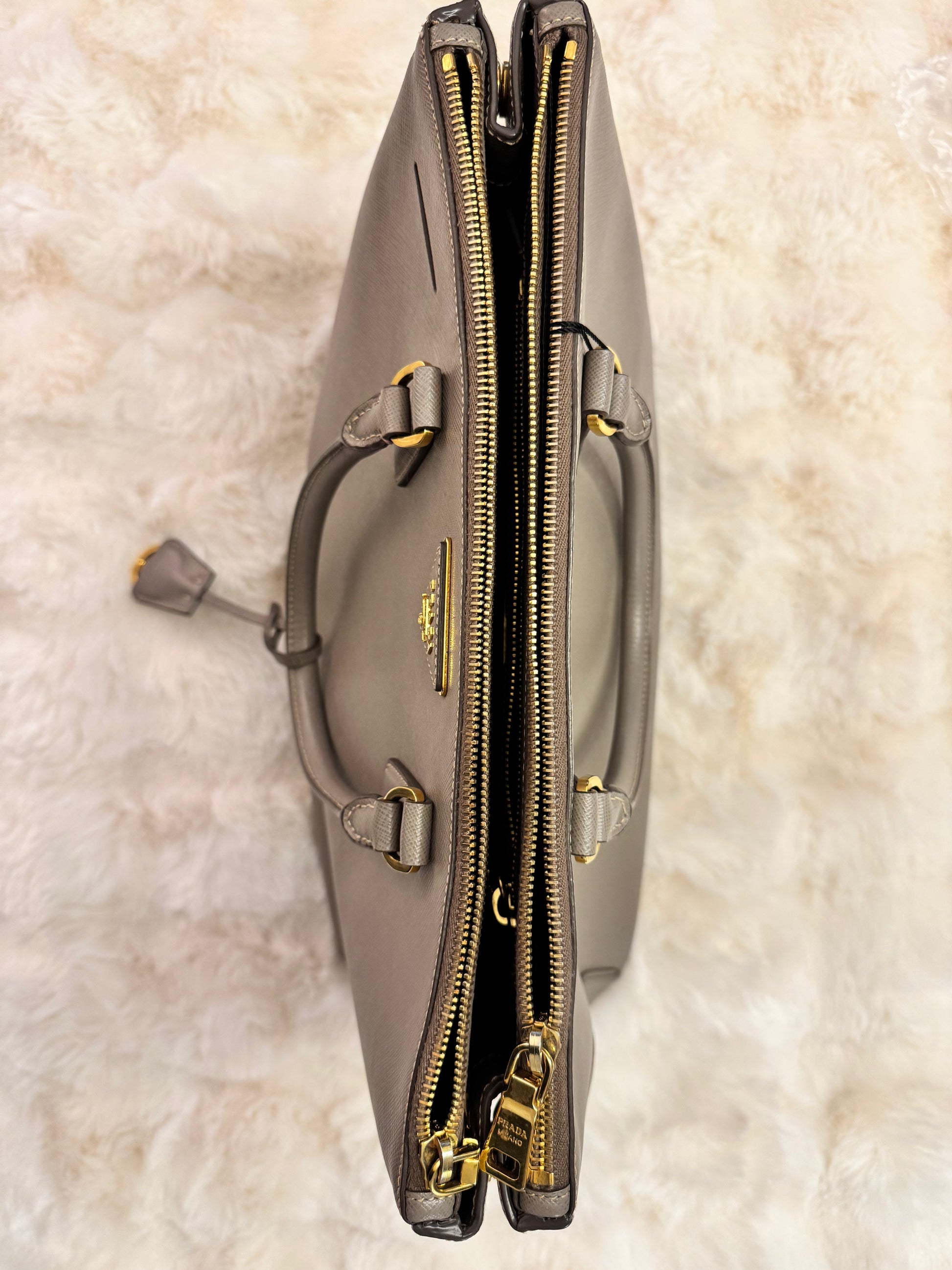 Prada Gray Saffiano Leather Tote Bag - additional view 5