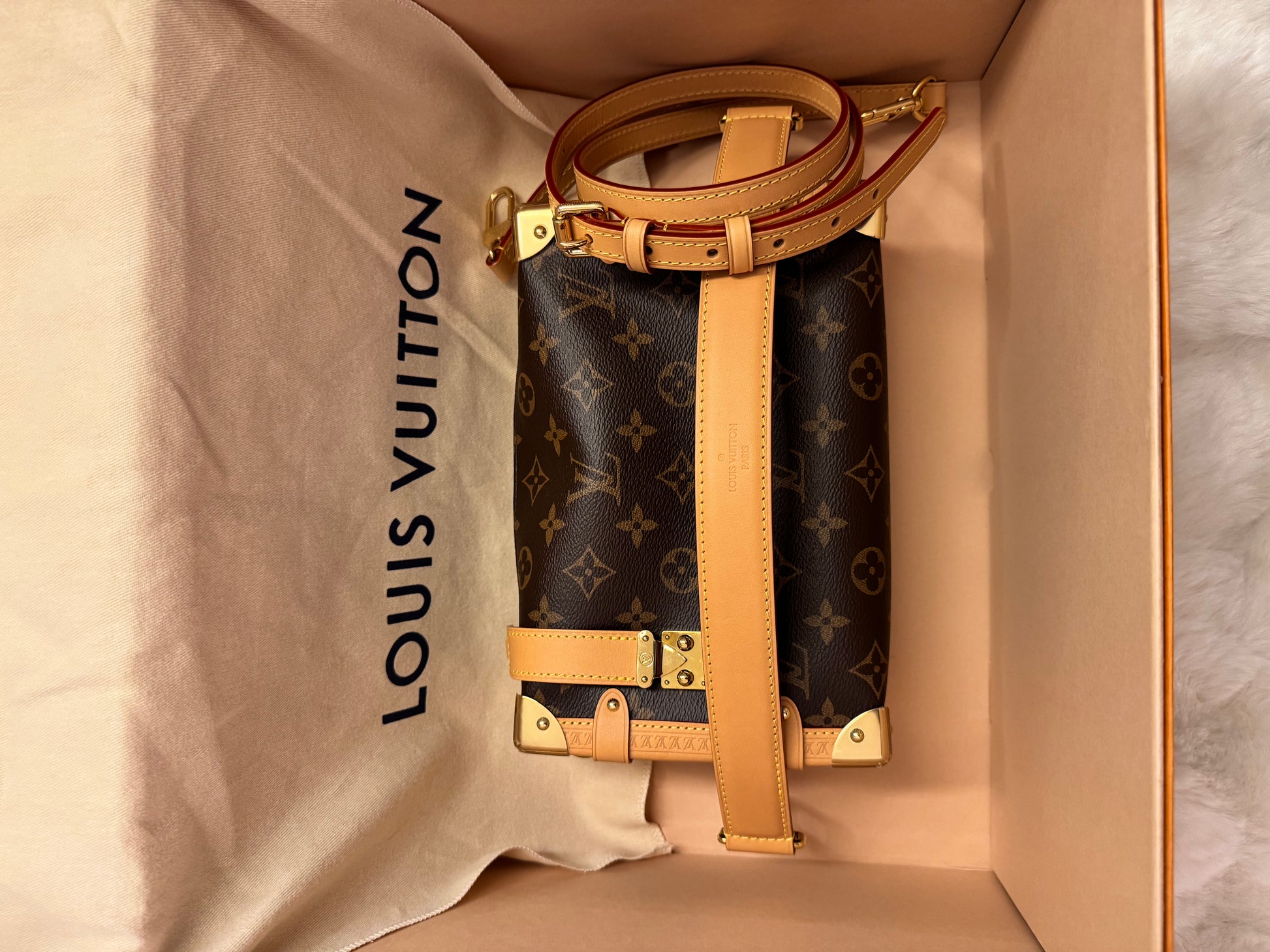 Louis Vuitton Monogram Side Trunk (New Without Tags) Includes Two Straps (Crossbody and Shoulder) - additional view 5