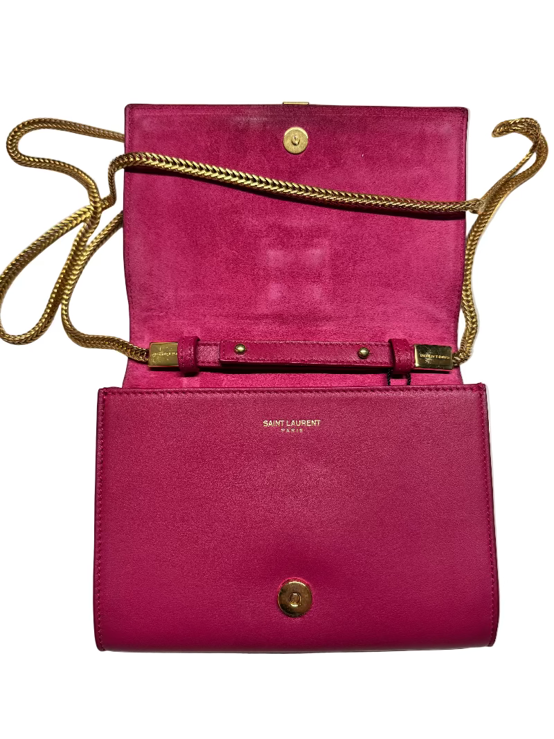 Saint Laurent Mini Chyc Chain Crossbody Bag -Fuschia Pink
