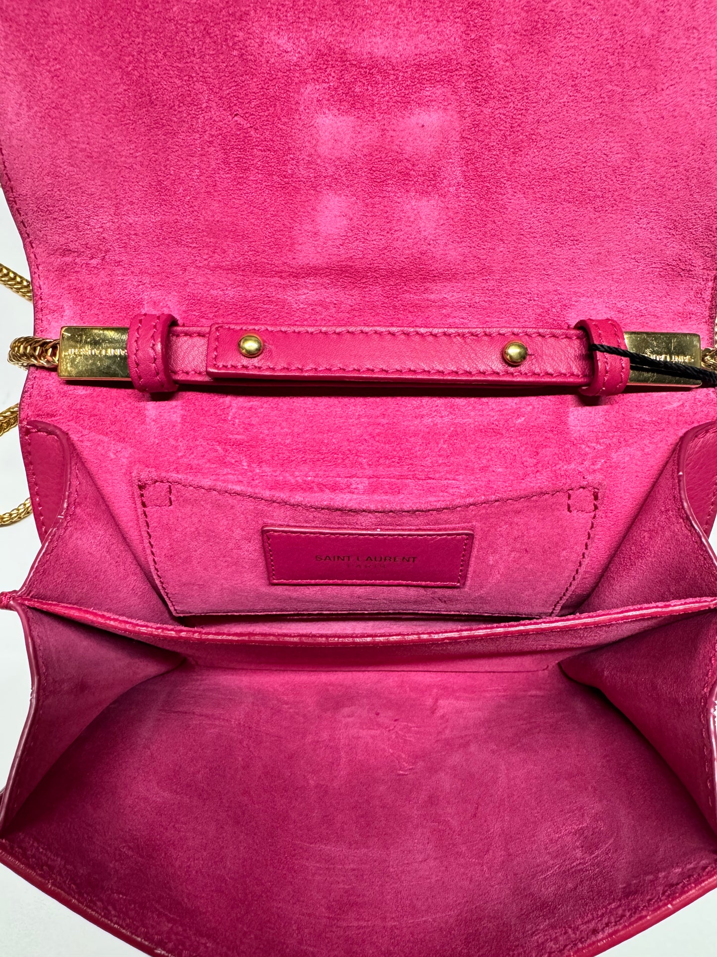 Saint Laurent Mini Chyc Chain Crossbody Bag -Fuschia Pink