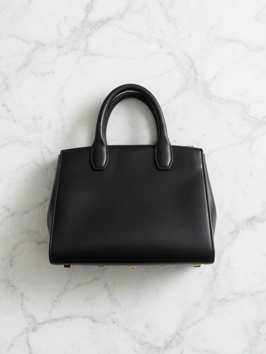 Ferragamo Studio Box Black Mini Leather Top-Handle Bag - additional view 2