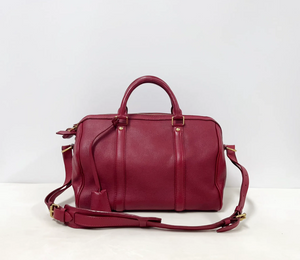 Louis Vuitton Sofia Coppola PM Boston Bag Burgundy Red Leather Collector's Item