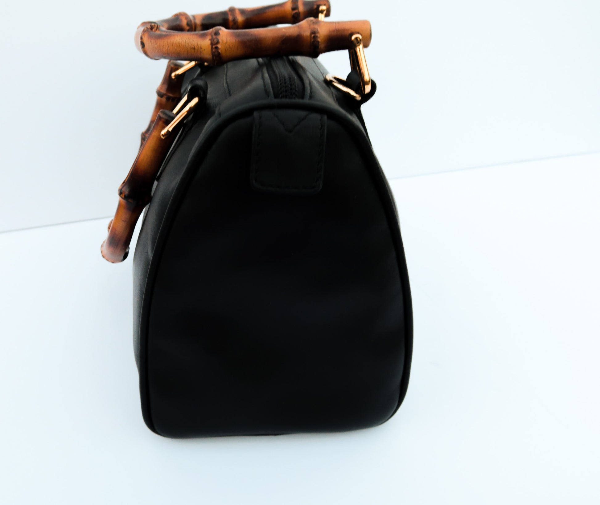 Gucci Vintage Bamboo Leather Boston Bag – Black - additional view 6