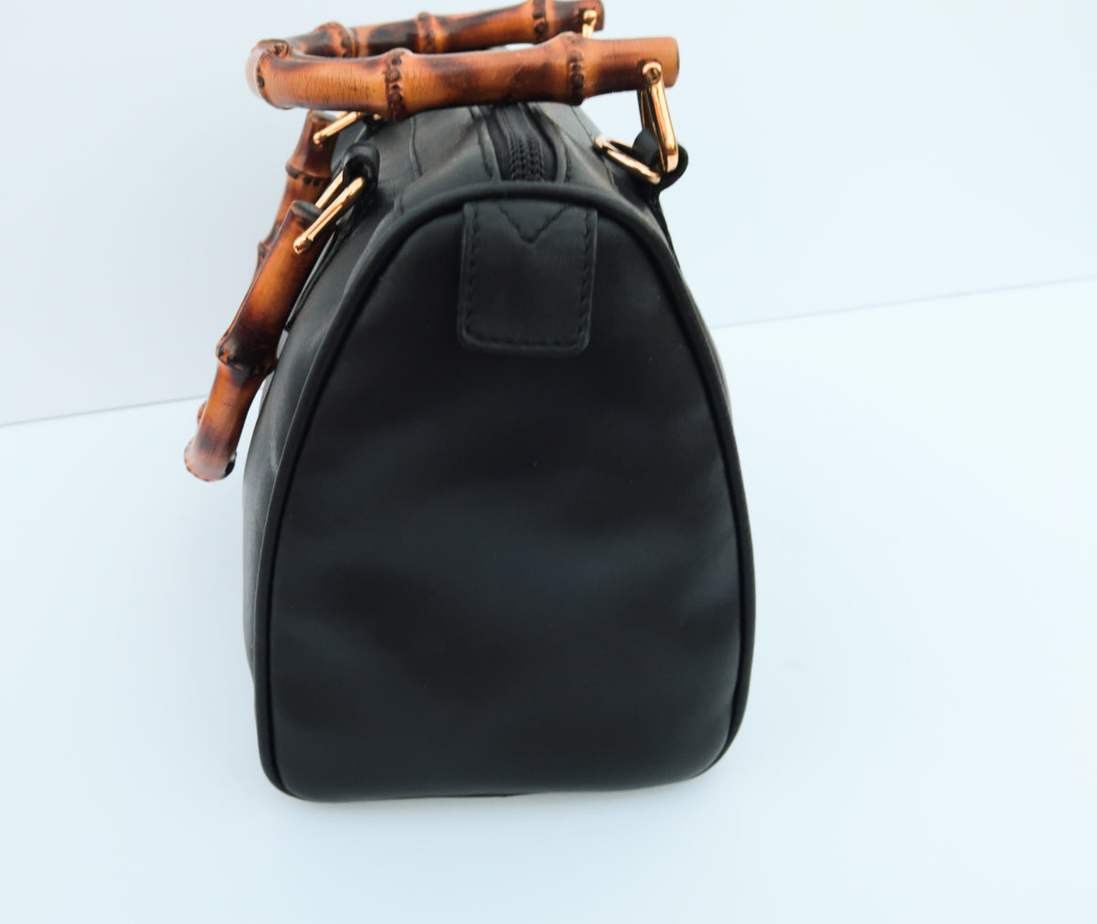 Gucci Vintage Bamboo Leather Boston Bag – Black - additional view 5