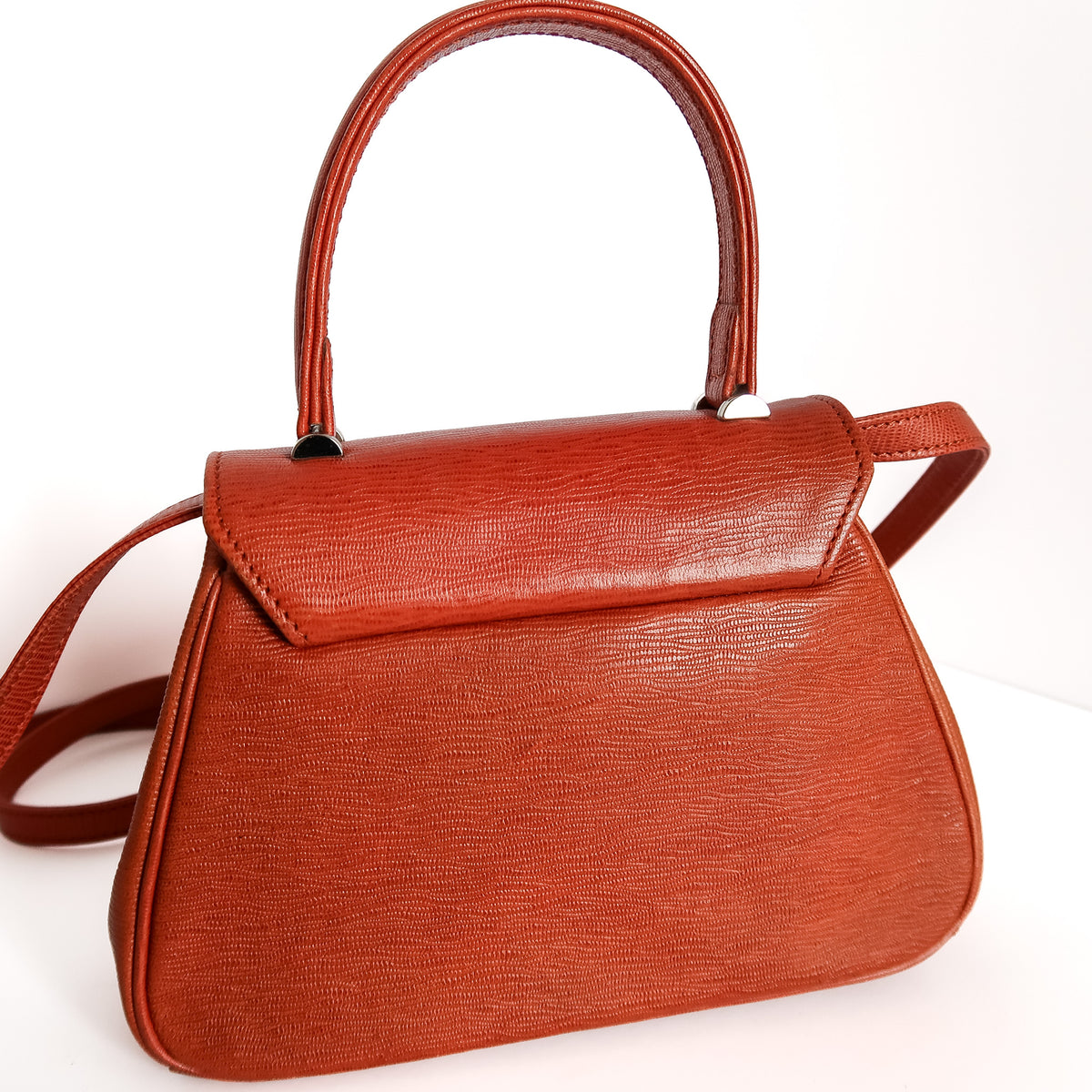 Vintage Gianni Versace 1990s Cognac Tan Top-Handle Leather Satchel Crossbody Bag - additional view 4