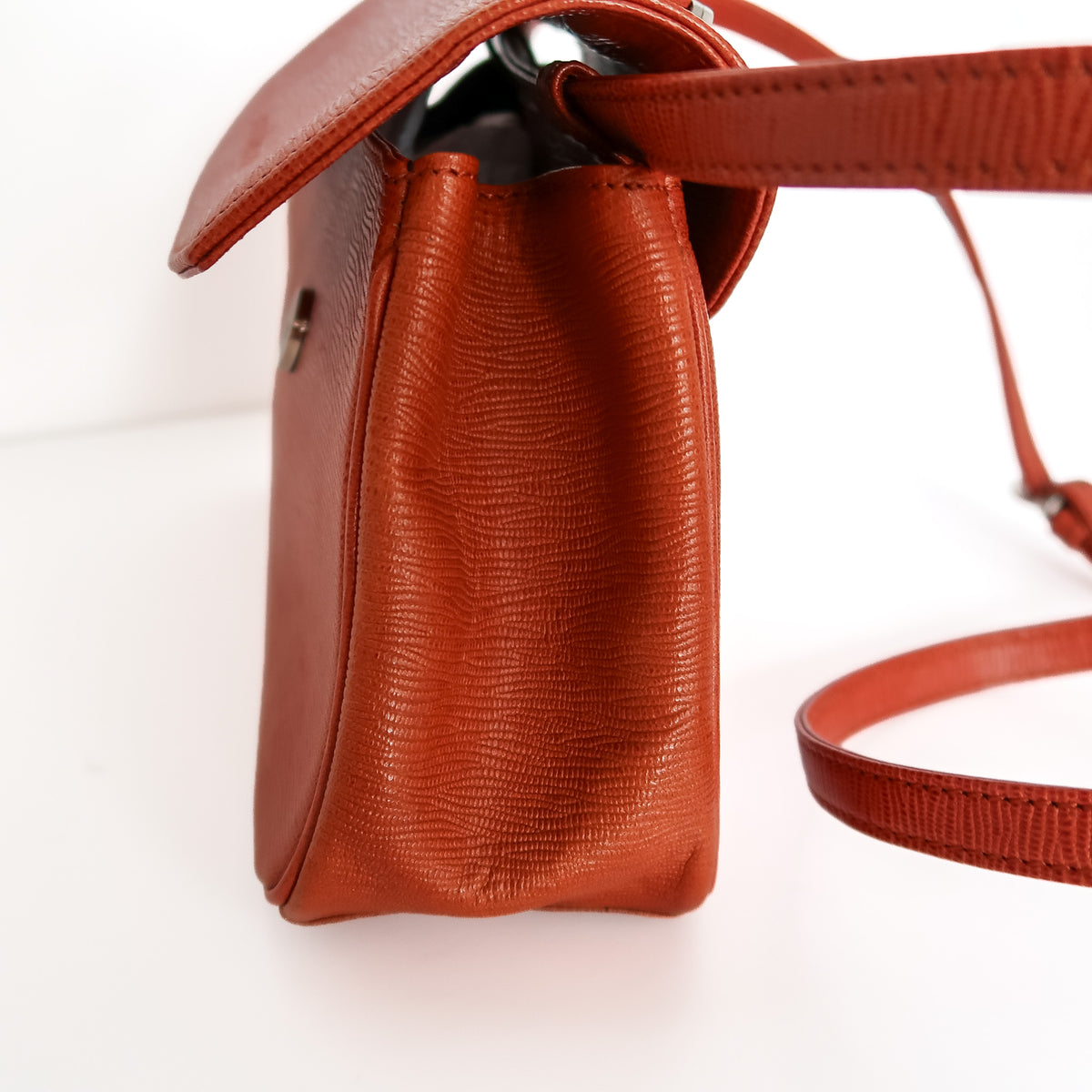 Vintage Gianni Versace 1990s Cognac Tan Top-Handle Leather Satchel Crossbody Bag - additional view 6