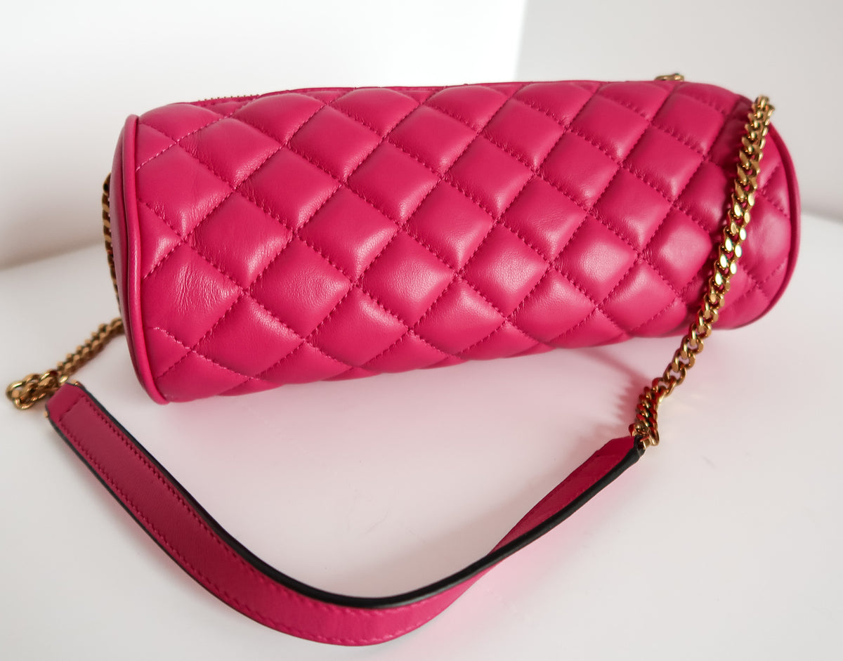 Versace Medusa Pink Quilted Cylinder Barrel Bag - additional view 3
