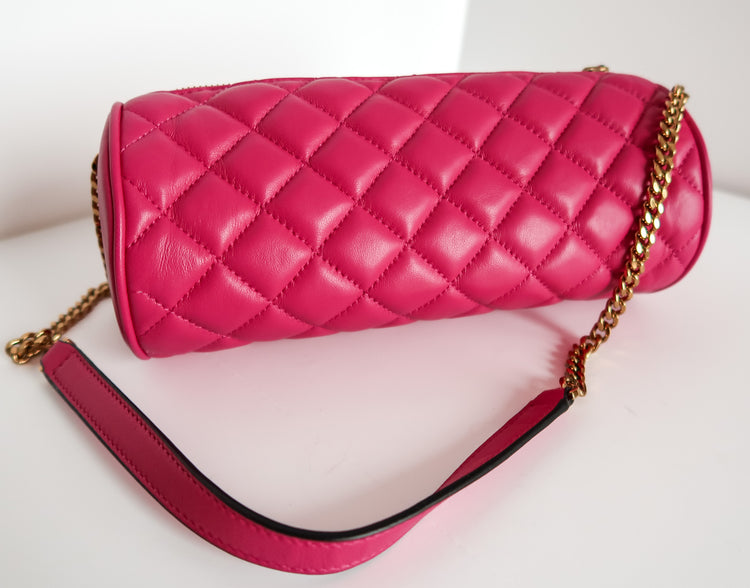 Versace Medusa Pink Quilted Cylinder Barrel Bag - additional view 3