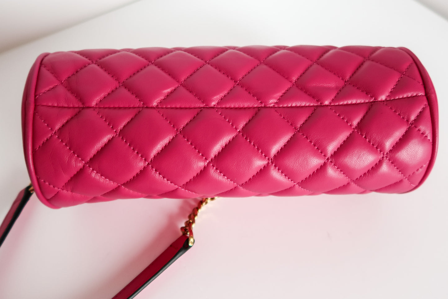 Versace Medusa Pink Quilted Cylinder Barrel Bag - additional view 5