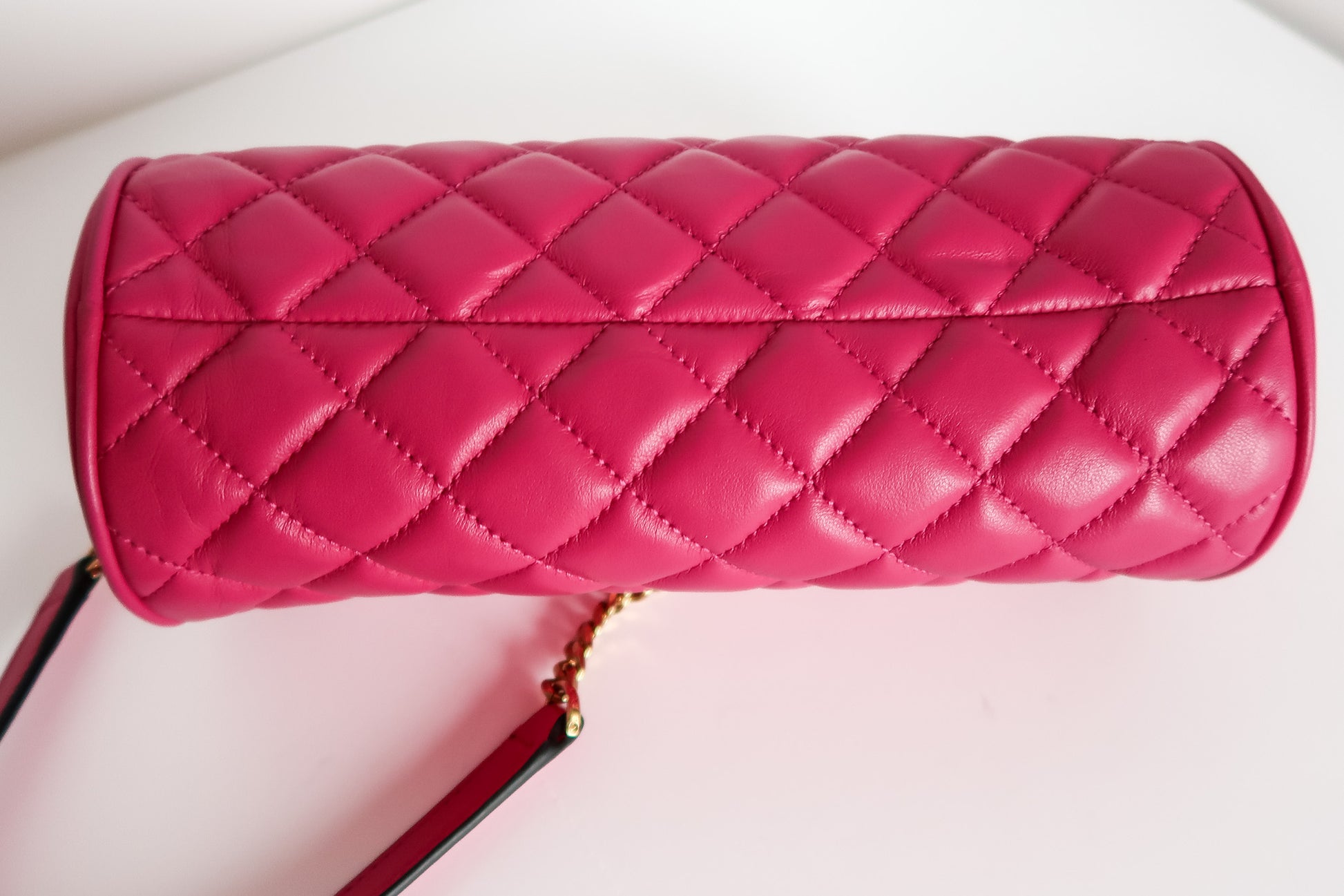Versace Medusa Pink Quilted Cylinder Barrel Bag - additional view 5